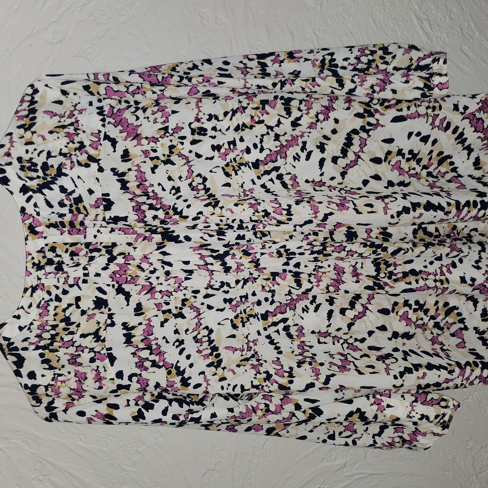JM Collection Multicolor Abstract Blouse - Picture 3 of 5